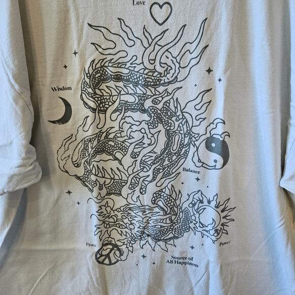Alpha Collective Dragon Graphic Short Sleeve Tee Darker White Shade XL - Picture 2 of 6